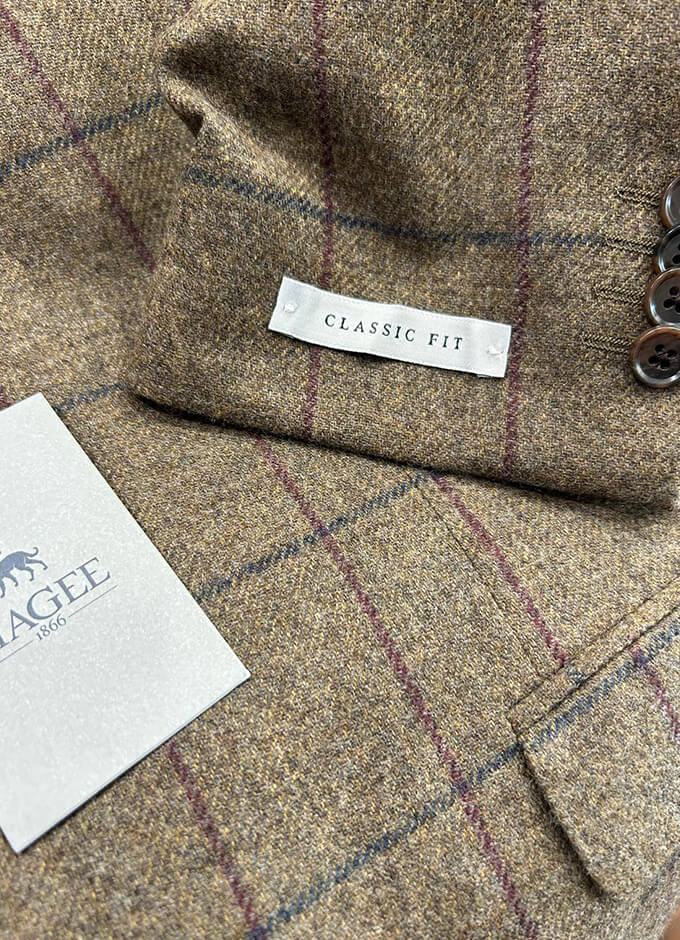 Liffey Tweed Blazer | Brown Windowpane Check