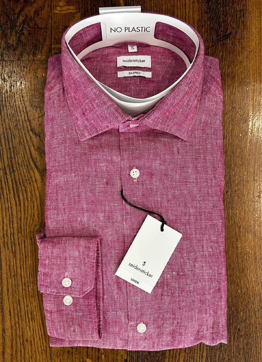 Pure Linen Shirt | Long Sleeve | Raspberry