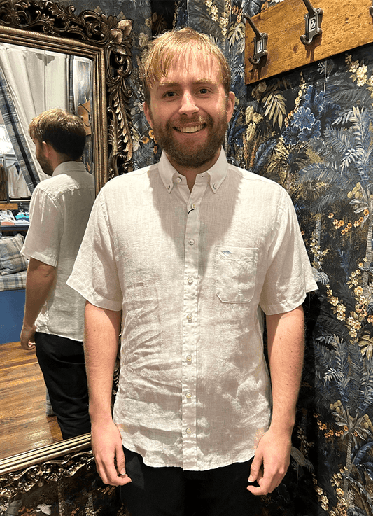 Linen Short Sleeve Shirt | White