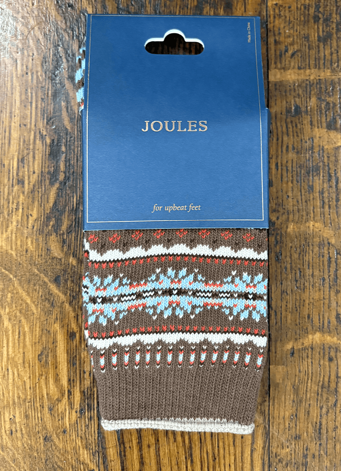 Lucille Chocolate Brown Fair Isle Socks