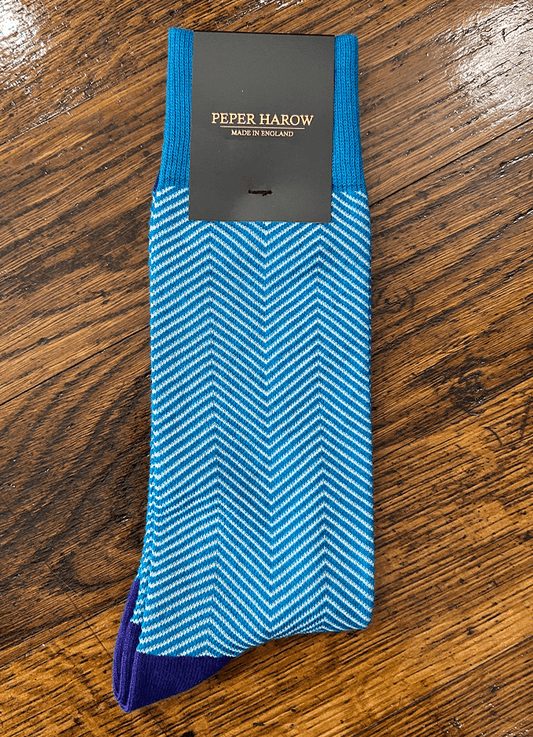 Peper Harow | Lux Taylor Luxury Men's Socks | Marine
