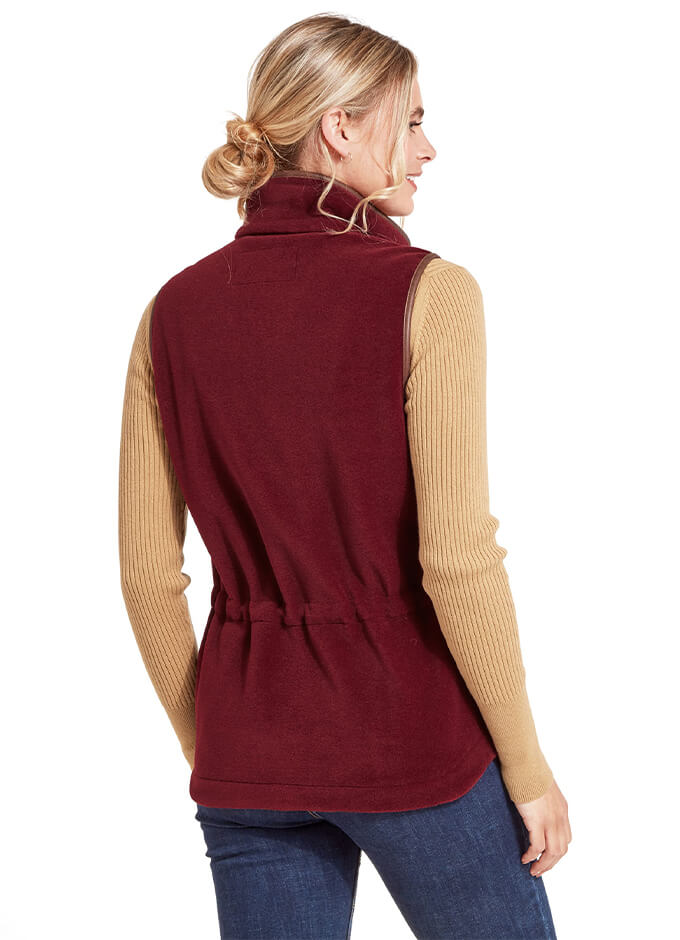 Lyndon Fleece Gilet | Claret
