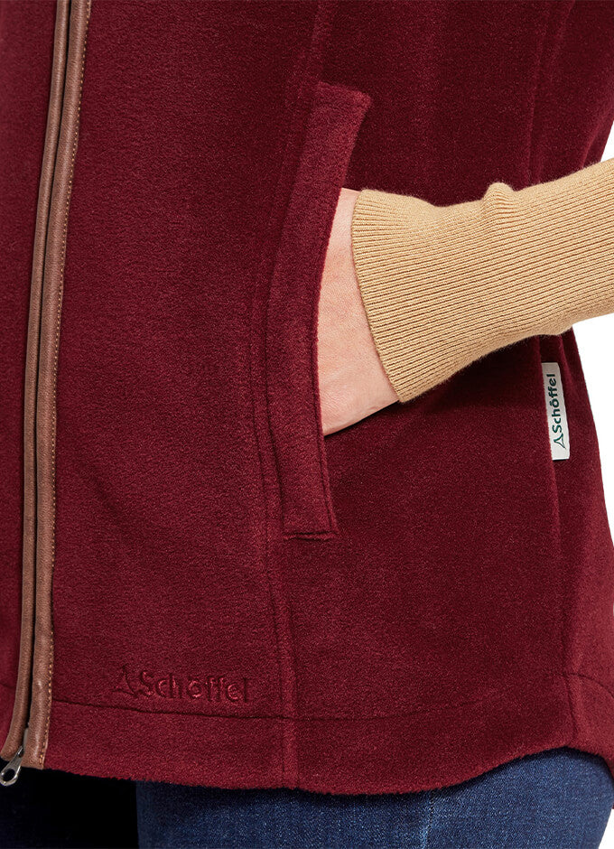 Lyndon Fleece Gilet | Claret