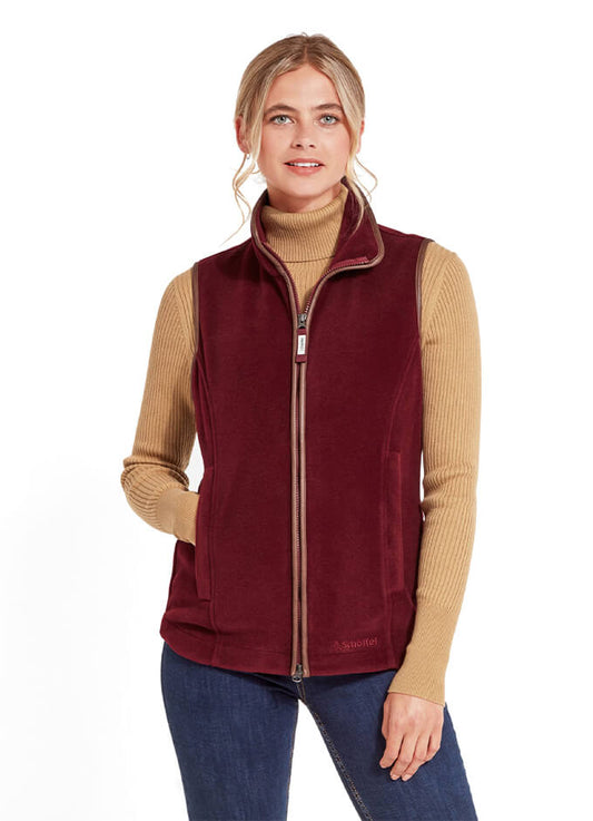 Lyndon Fleece Gilet | Claret