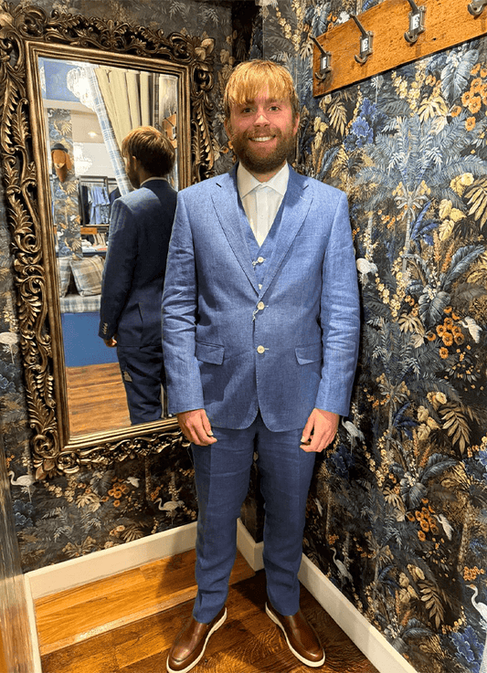Lynton Linen Trouser | Powder Blue