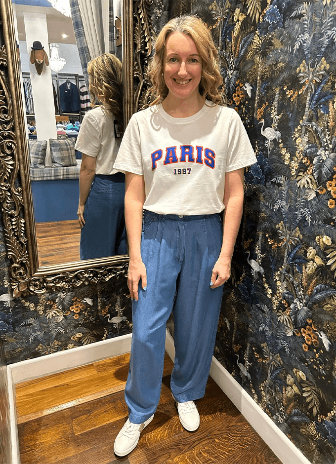 Lyocell Cropped Trousers | Denim