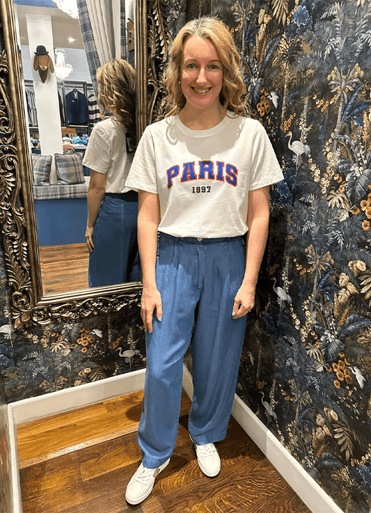 Lyocell Cropped Trousers | Denim