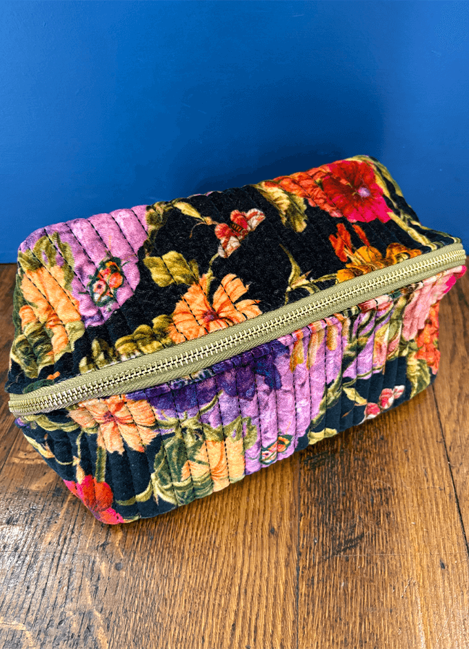 Powder | Quilted Make Up Bag | Midnight Posy