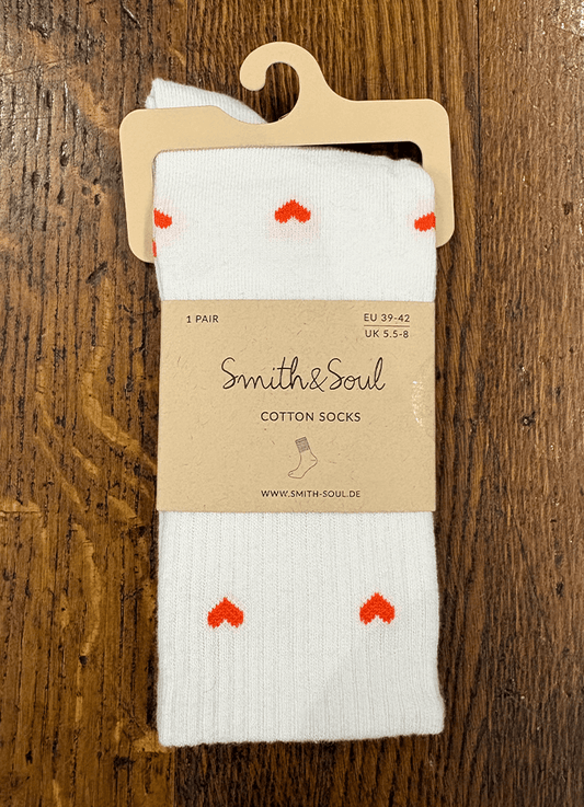 Small Heart Socks | Mandarin Red