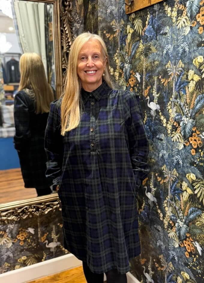 Maple Dress | Blue Green Check