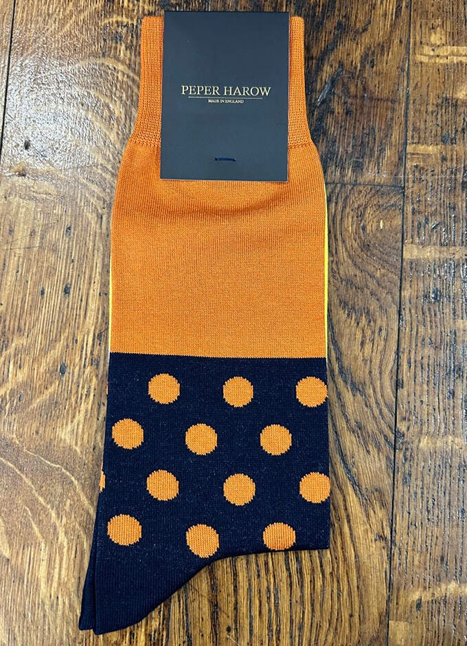 Peper Harow | Mayfair Men's Luxury Socks | Burnt Orange