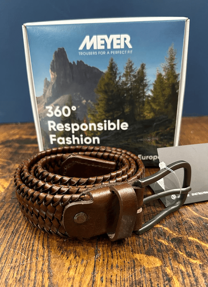 Elasticated Leather Belt | Brown