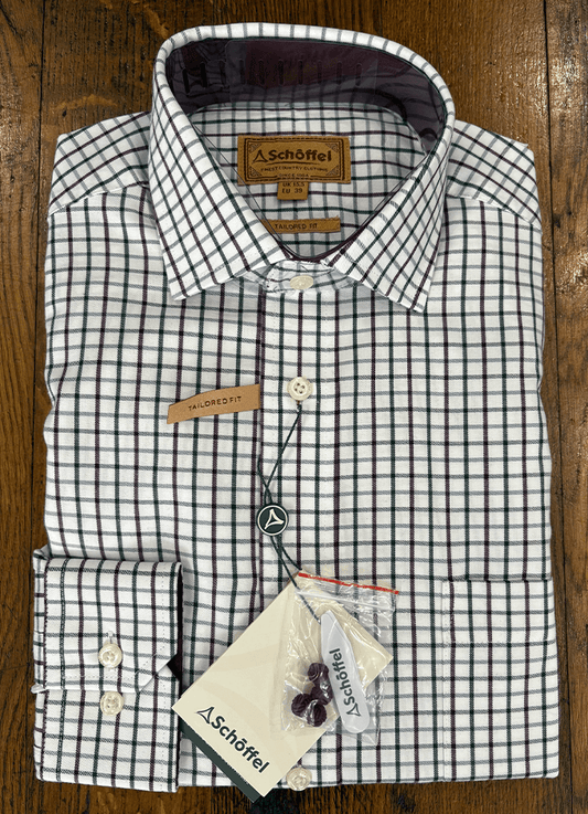 Milton Tailored Shirt | Plum/Botanical Green