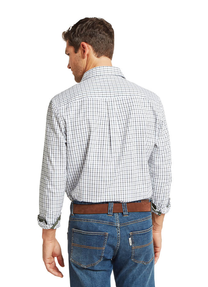 Milton Tailored Shirt | Blueberry/Dark Khaki Green