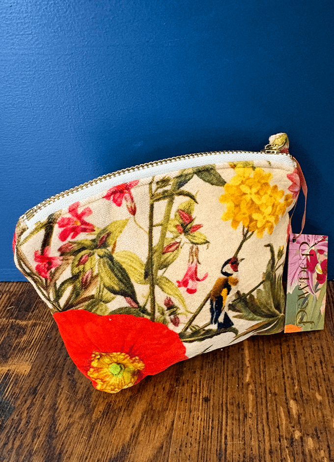 Printed Velvet Mini Pouch | Fine Flowers