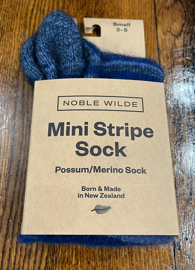 Possum Mini Stripe Socks | Neptune