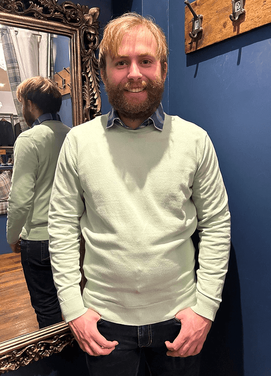 Cotton Crew Jumper | Mint
