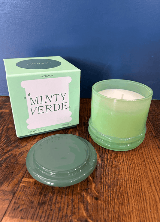 Minty verde| Glass Candle| Peppermint|Moss