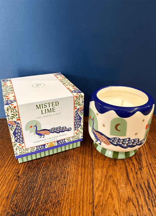 Dopo 226g Peacock Ceramic Candle | Misted Lime