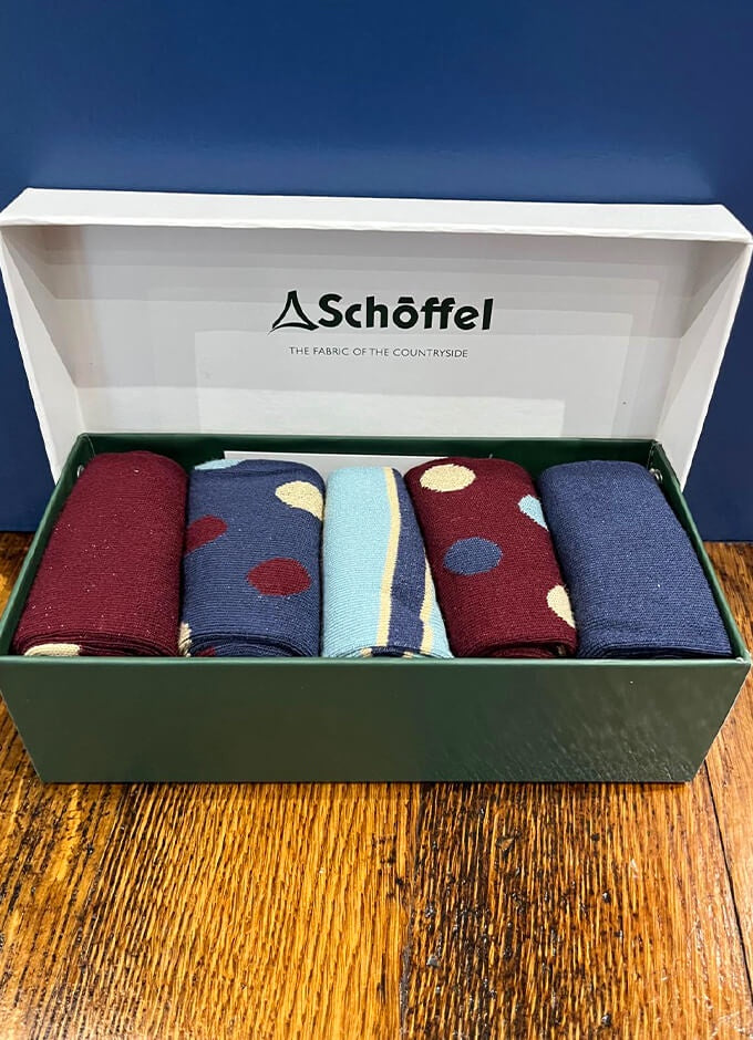 Mens Bamboo Sock Box of 5 | Pale Blue Mix