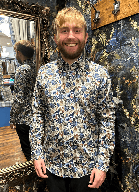Cotton Floral Shirt | Blue
