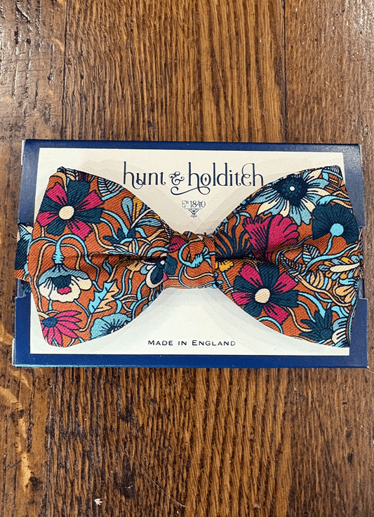 Pre Tied English Printed Silk Bow Tie | Floral Multi