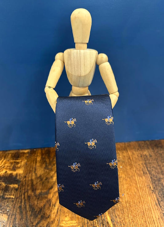 Horse Jockey Silk Tie | Navy