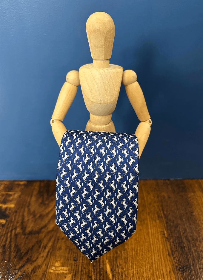 Tie | Soho Silk | Navy Horses