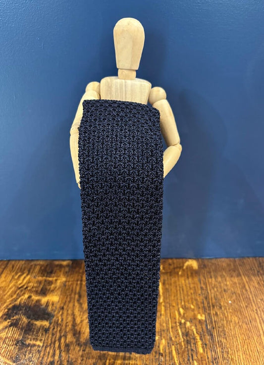 Silk Knitted Tie | Navy