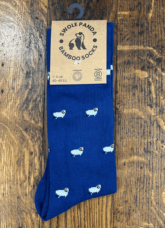 Swole Panda | Navy Sheep Socks
