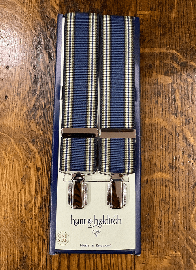 Clip Braces | Navy Stripe