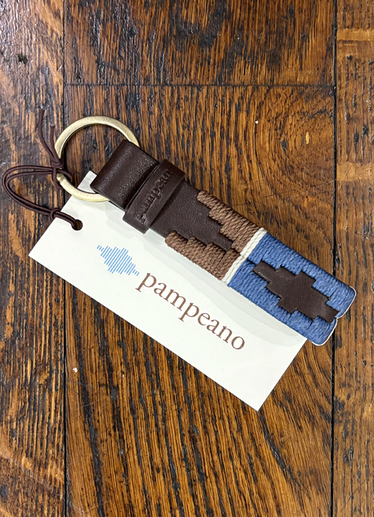 Pampeano | Charro Keyring | Navy/Brown/Cream Stripe