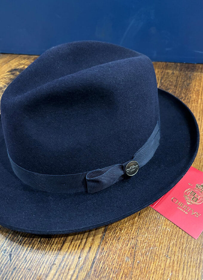 Christy's | Epsom Fur Felt Trilby | Navy