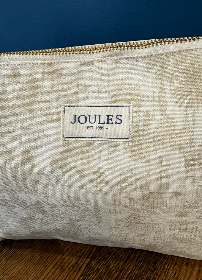 Carrywell Neutral Toile De Jouy Printed Pouch