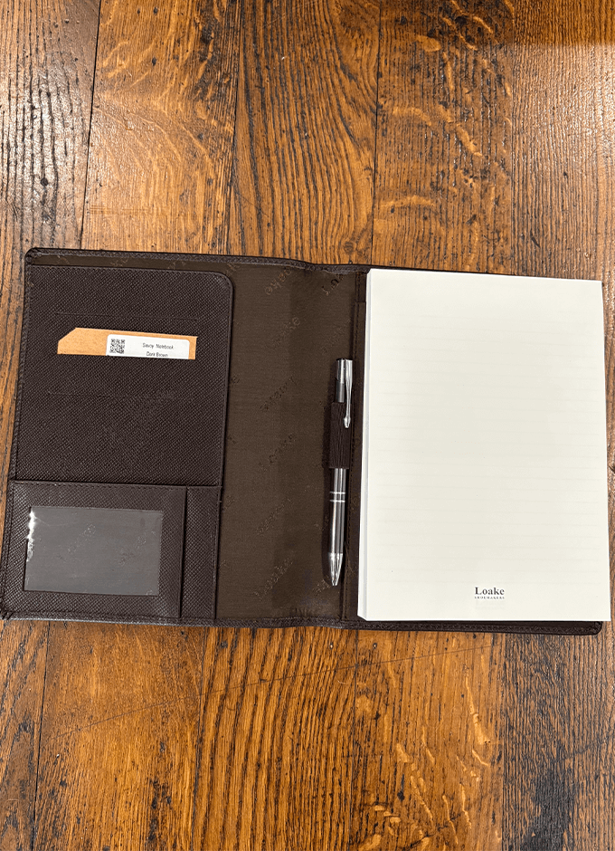 Loake A5 Refillable Notepad & Pen Set | Brown