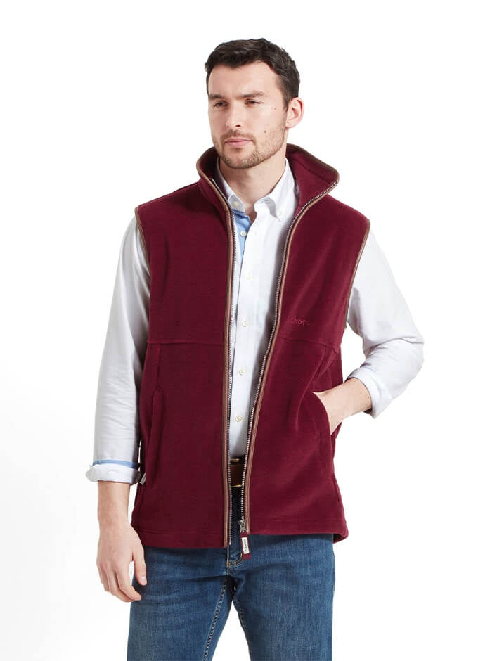 Oakham Fleece Gilet | Claret