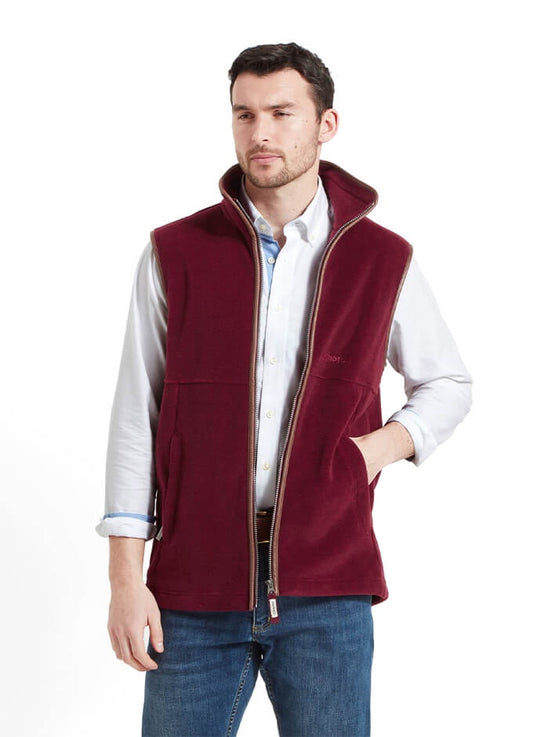 Oakham Fleece Gilet | Claret