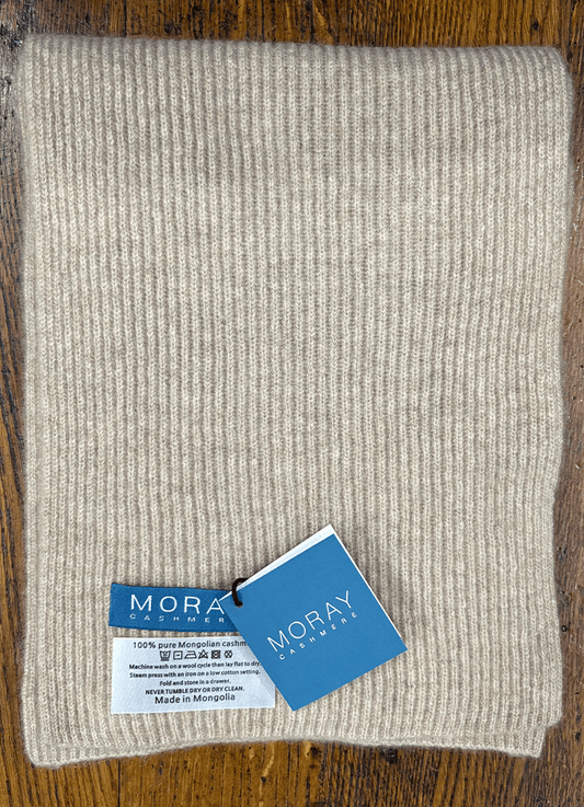 Long Ribbed Knit Scarf | Organic Mid Brown