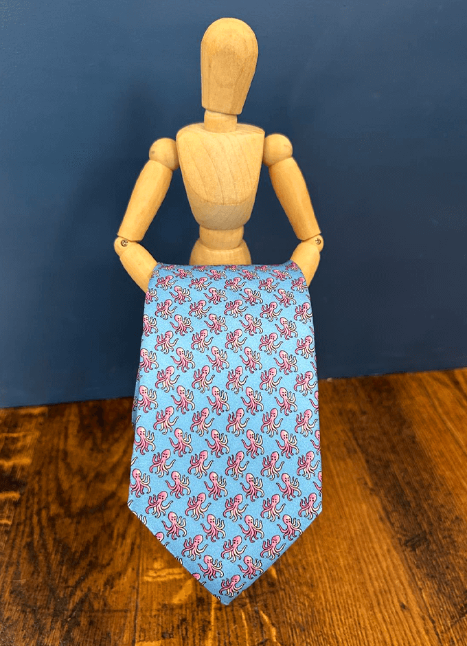 Tie | Soho Silk | Sky Blue Octopus