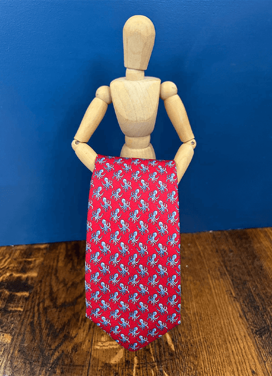 Tie | Soho Silk | Red Octopus