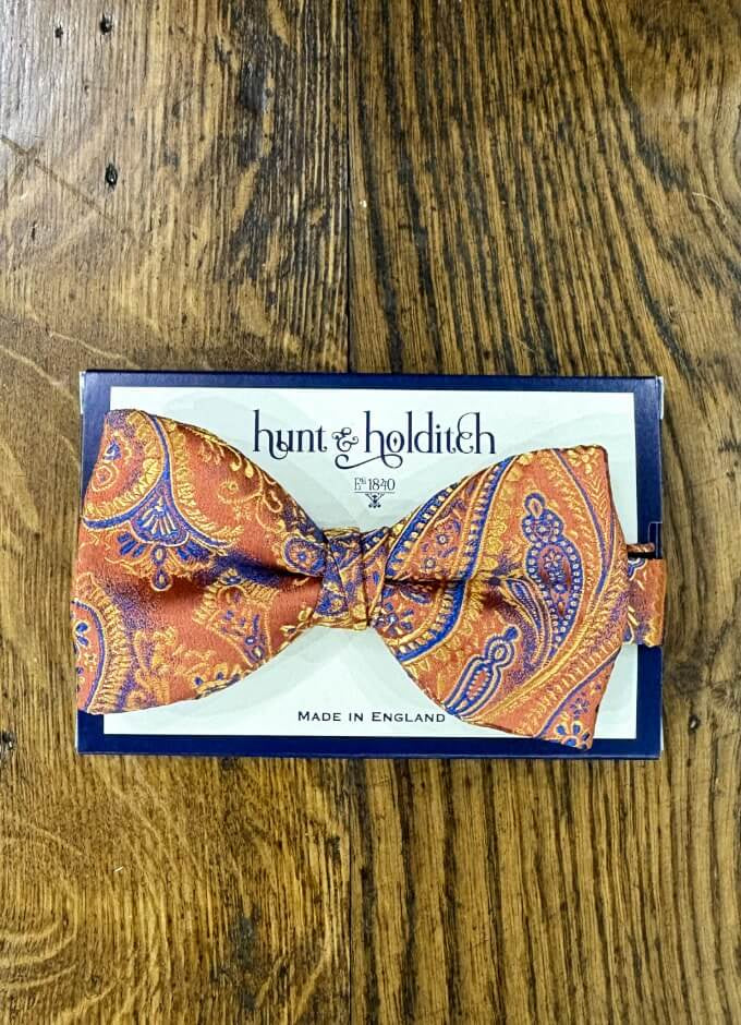 Pre Tied Dorchester Bow | Orange Royal Design