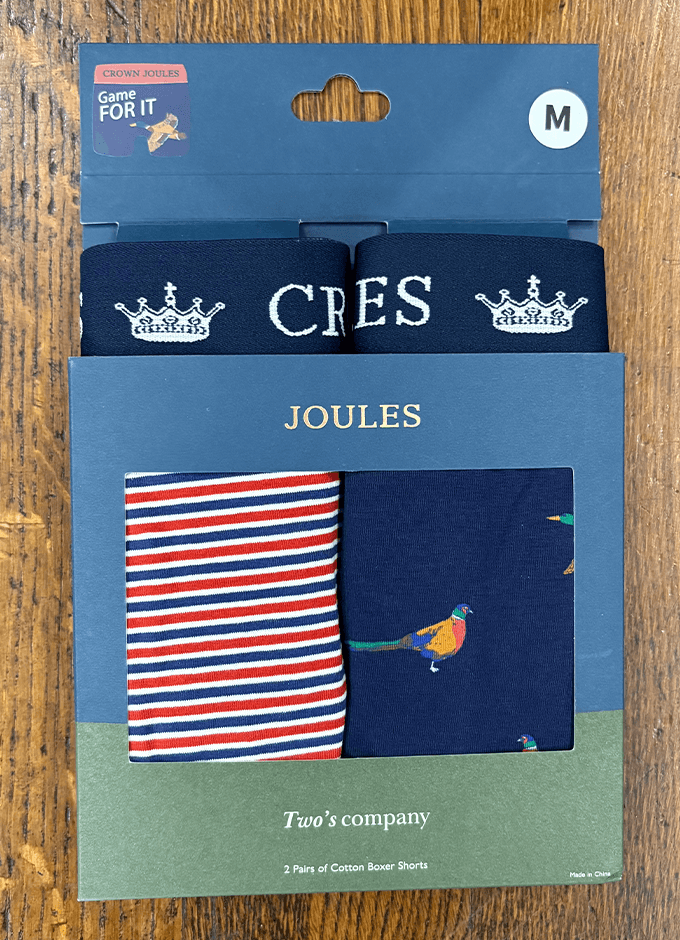 Crown Joules Orange/Navy Pheasant | Pack Of Two | Boxer Shorts