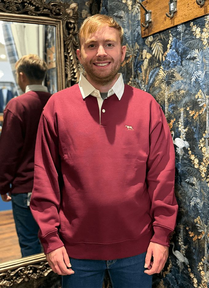 Otago Sweat Rugby Top | Oxblood