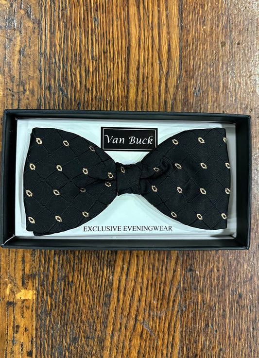 Bow Tie | Black and Gold Oval Lurex