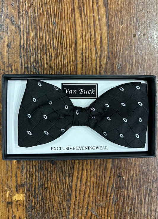 Bow Tie | Black and Silver Oval Lurex