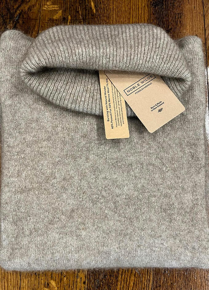 Ladies Possum Wool Polo Neck | Oyster