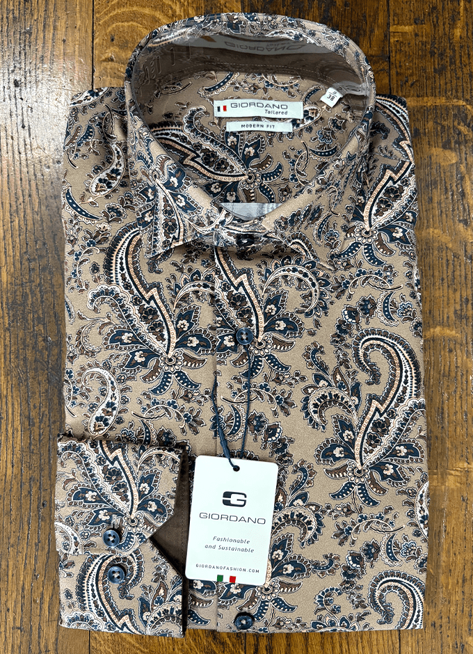 Maggiore Paisley Shirt | Taupe