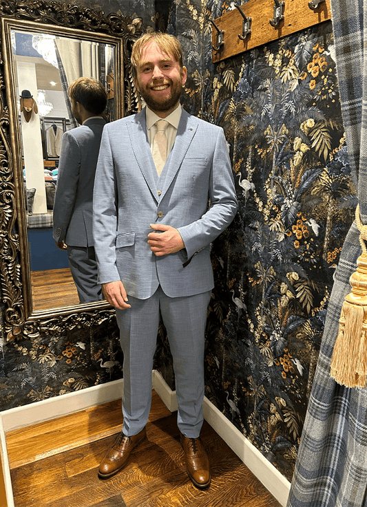 Summer Suit Trousers | Pale Blue