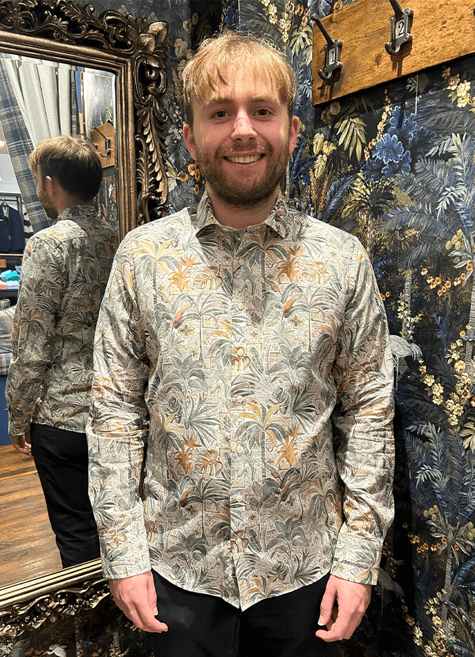 Long Sleeve Cutaway Shirt | Palm Leaf | Green