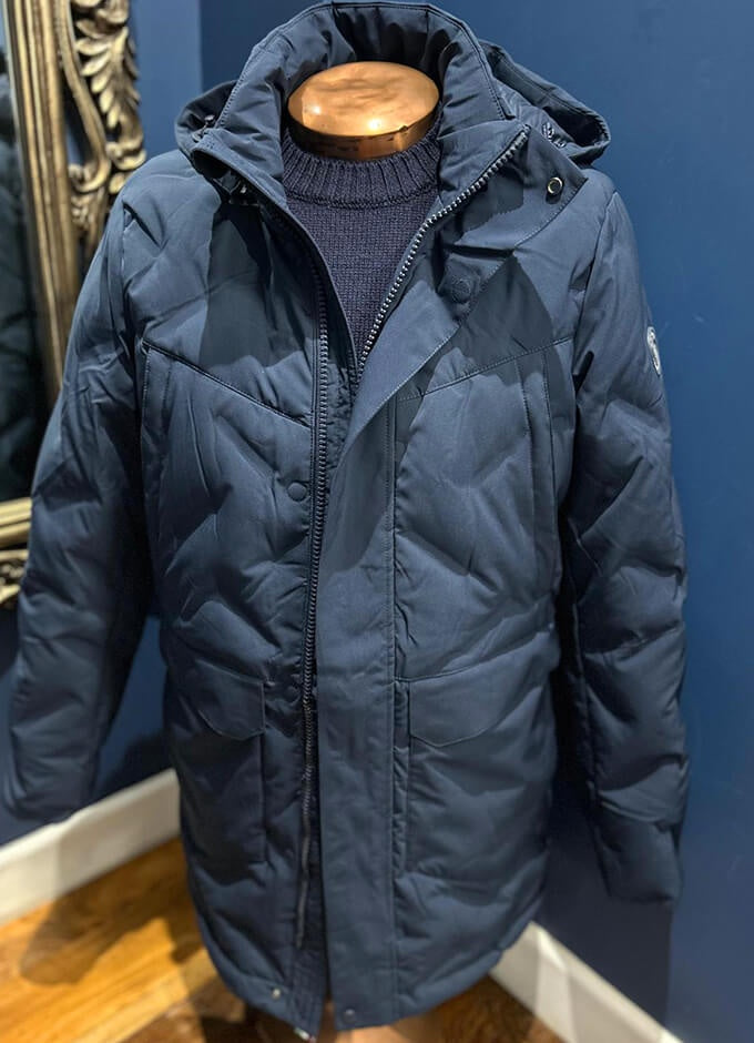 Leo Real Down Parka Coat | Navy